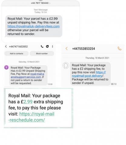 Royal Mail Scam Text Messages, Shudy Camps Parish Council Website