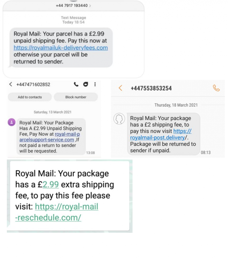 Royal Mail Scam Text Messages | Shudy Camps Parish Council Website
