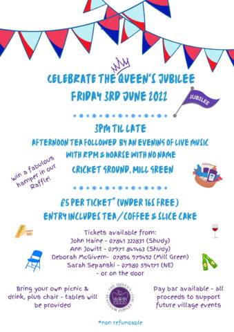 Shudy Camps Jubilee Celebrations- Friday 3 June, Shudy Camps Parish Council Website